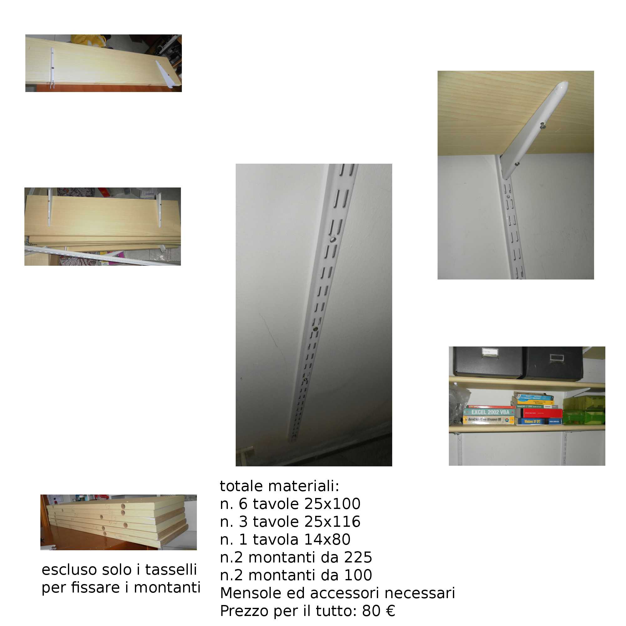 mensole a muro spostabili su montanti